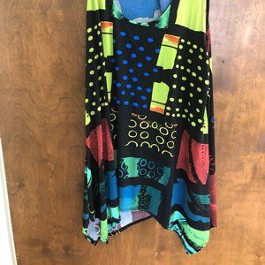 Jostar XL sleeveless top, multi colored, polyester blend, non wrinkle